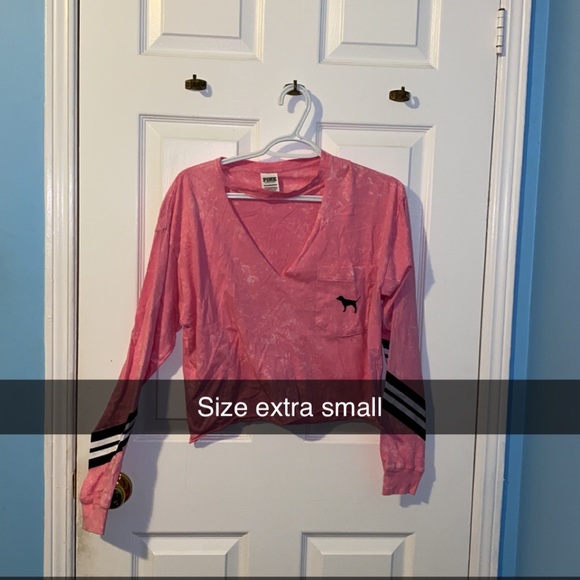 Pink V-neck crop top - Picture 1 of 1